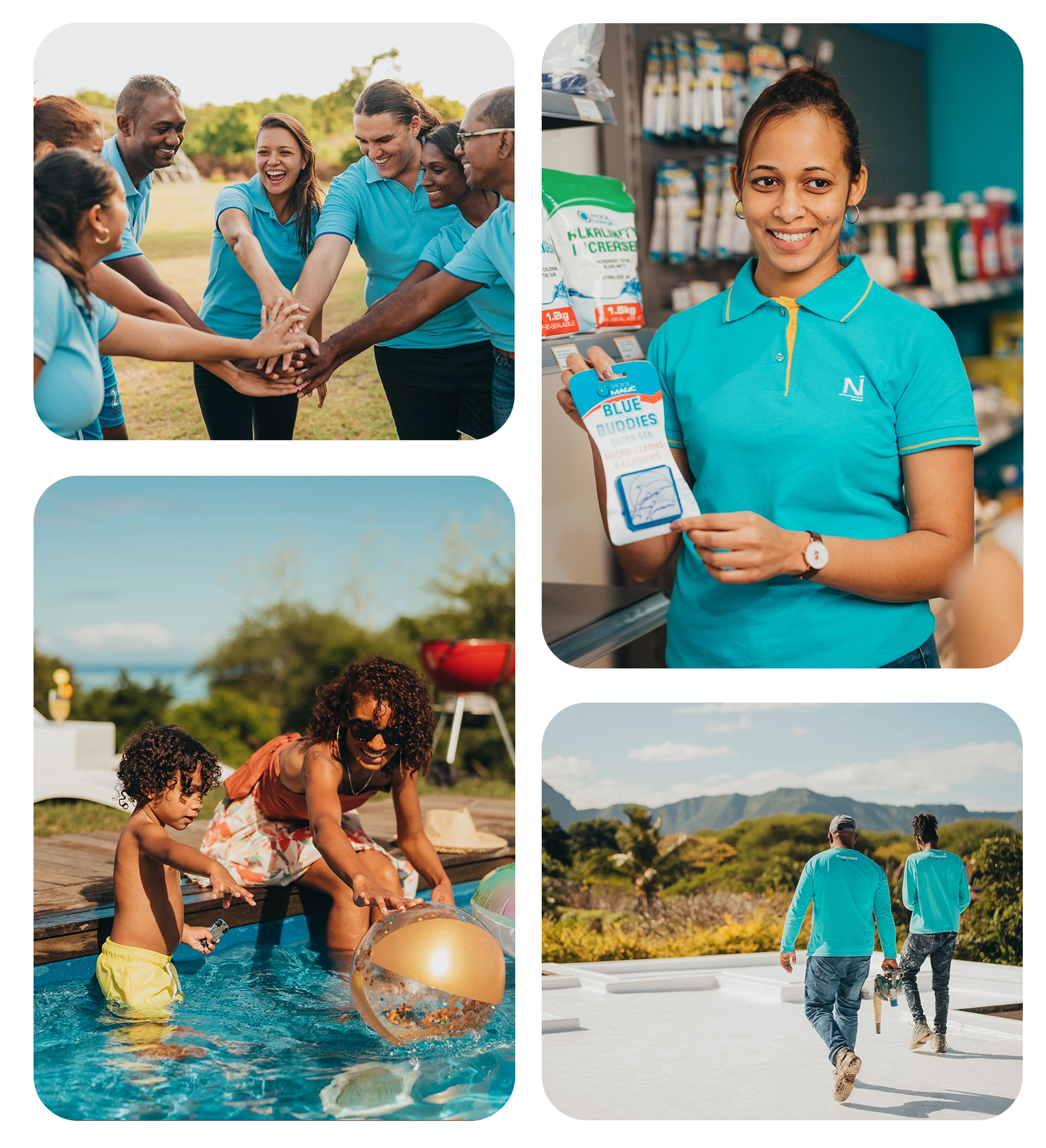 Photo collage of Nabridas team.